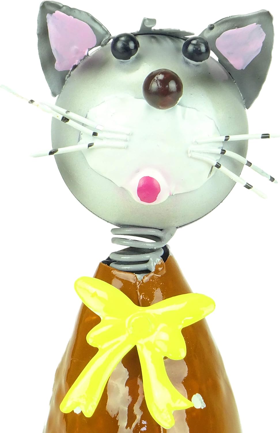 Christmas Concepts® 21cm (8'') Standing Metal Cat With Bow Sculpture - Indoor/Outdoor Garden Decoration, Gold - Image 4