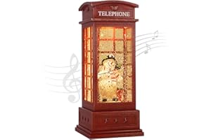 JEDAWN Christmas Snow Globe Lantern Christmas Decorations, Xmas Gifts Christma Vintage Home Decor Indoor,Sparkling with Music 6H Timer, Holiday Party Gifts (Christmas Snowman)