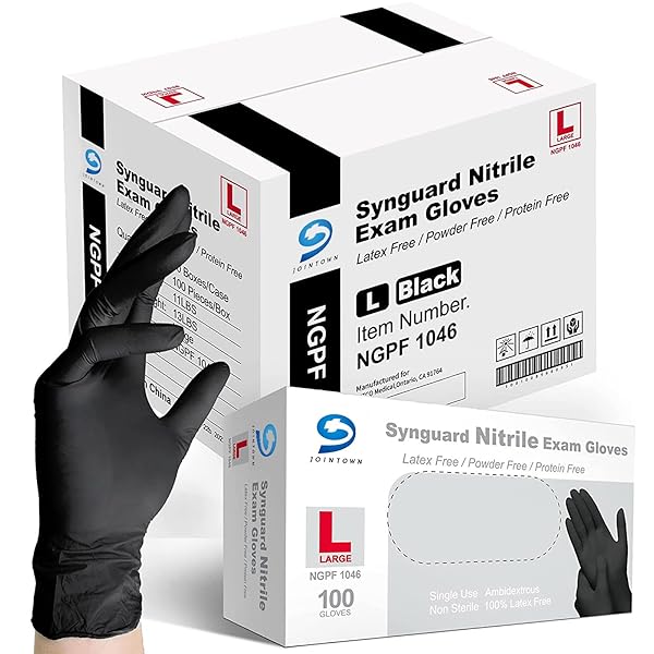 JOINTOWN BASIC MEDICAL BLACK NITRILE EXAM GLOVES –...