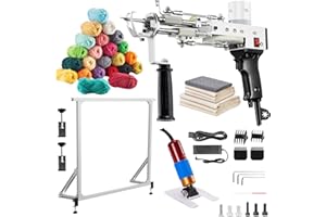 BESGEER Tufting Gun Starter Kit with Metal Frame - 2 in 1 Cut & Loop Pile Carpet Gun, Rug Tufting Gun Kit with Carpet Trimmer Kit and Tufting Frame (Black)