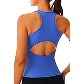 JOYSPELS Womens Workout Tops Open Back Racerback Tank Tops Sleeveless Yoga Athletic Running Shirts