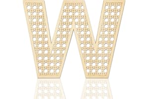 FOCAL20 Wooden Rattan Letters for Wall Decor Rustic Wooden Letters 12 Inch Wood Letter Rattan Wall Decor for Wedding Nursery Sign Baby Shower Newborn Birthday Gift Boho Bedroom Decoration (W)