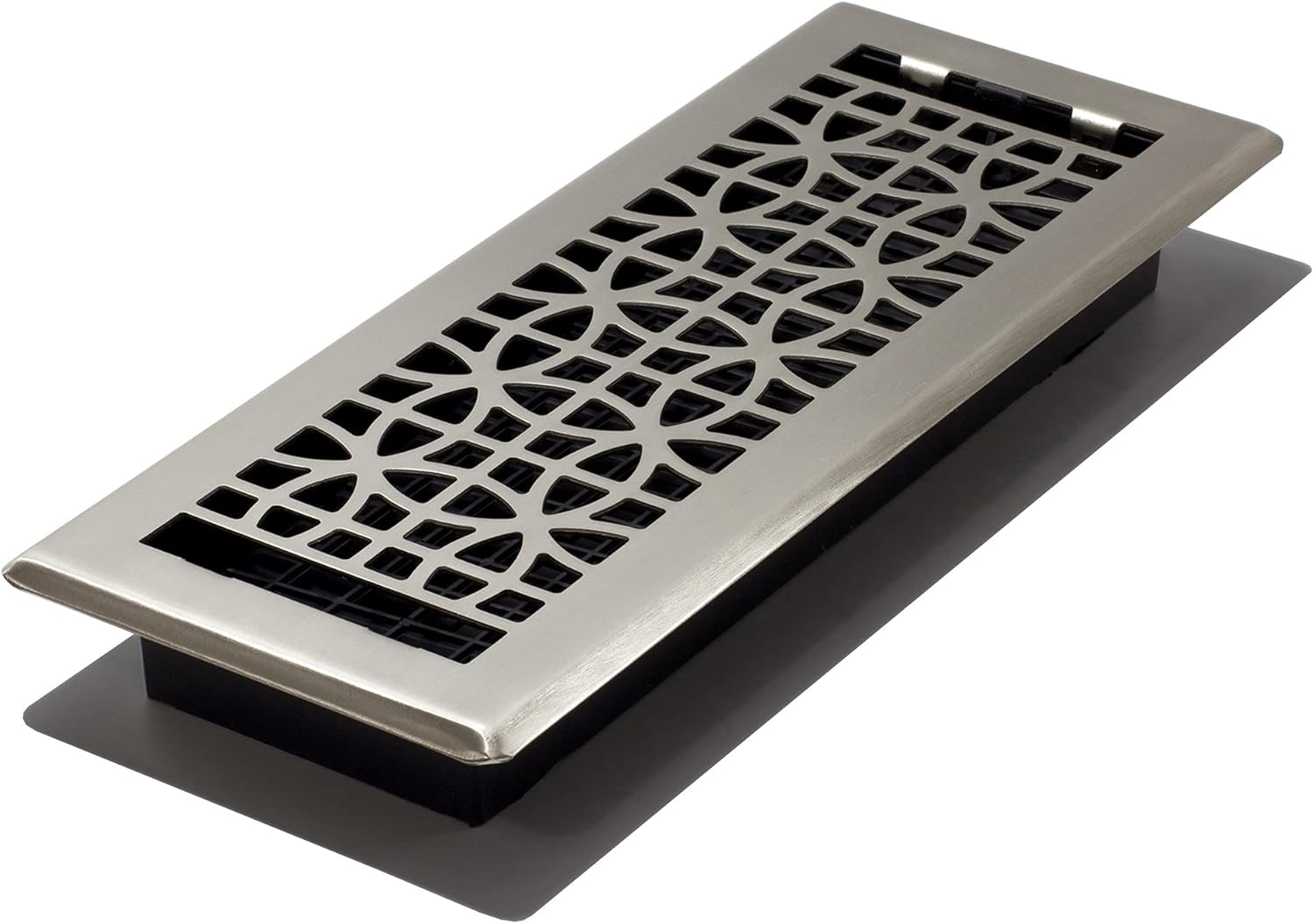 Registers, Grilles & Vents - Decor Grates ECH412-NKL, Eclipse Floor Register, 4x12 Inches, Brushed Nickel