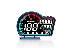 Qfansi Digital GPS Speedometer Universal Heads Up Display for Car Large LCD Display HUD with MPH Speed Fatigued Driving Alert Overspeed Alarm Trip Meter Speedup Test for All Vehicle (G16-B)