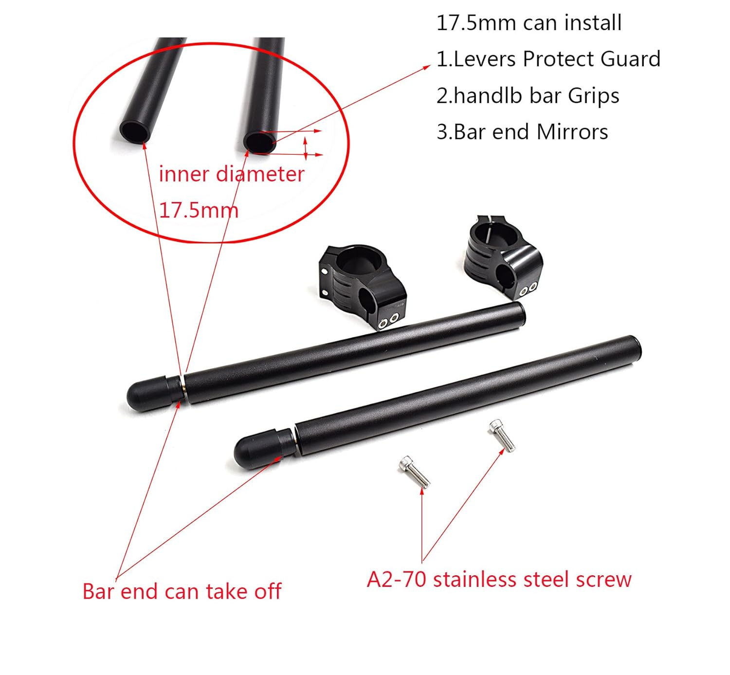 Amazon.com: 33mm 7/8" motorcycle Aluminum Fork Tube Clip-on Handlebar Fit  for Honda CMX250 CB-400 CX500 Kawasaki KZ400 Suzuki GN250 GS-250 Yamaha  XV250 ...