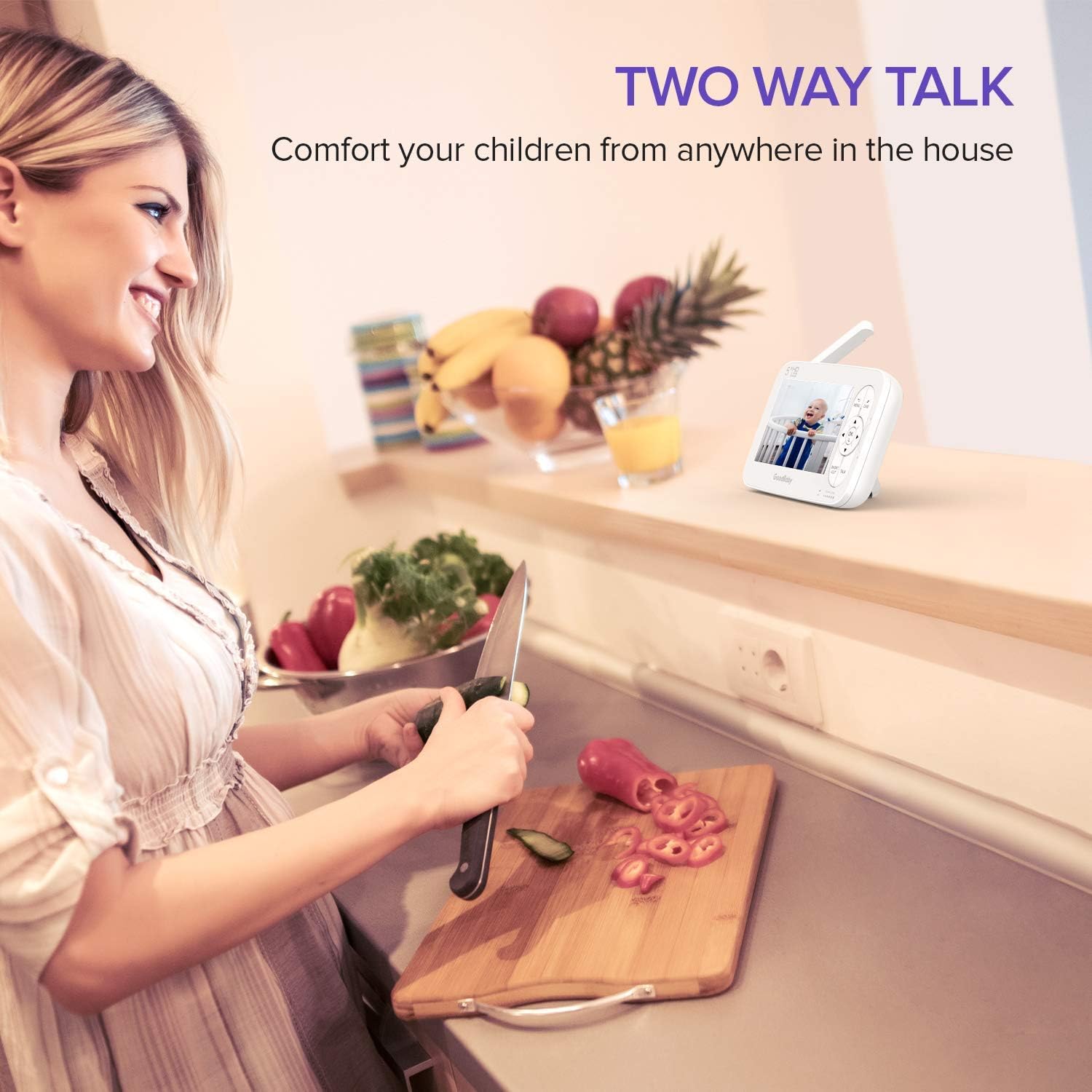 GOODBABY Real 720P 5" HD Display Video Baby Monitor with Camera and Audio, Remote Pan&Tilt&Zoom, Two-Way Talk,Temperature Monitor, Night Vision, Lullaby Player, 960ft Range: Camera & Photo