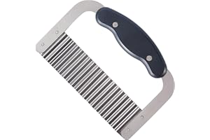 Fox Run Stainless Steel Crinkle Cutter for Veggies, Wavy Slicer for Waffle Fries, Chips, Pickle, Fruit and More