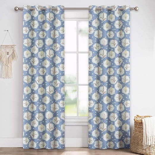 Amazon Com Nicetown Patterned Window Curtains Casual Wheat