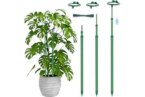STROLLER Telescoping Plant Stakes,3Pcs 17.9In to 42.3In Adjustable Monstera Plant Support Orchid Sticks with Clips, Plant Sticks Support Tall for Monstera,Orchids,Tomatoes,Vines & Indoor Outdoor Plants