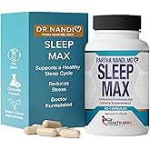 Sleep Max Natural Sleep Aid – Magnesium, GABA, 5-HTP & Taurine – REM Sleep & Deep Sleep Supplement Without Melatonin – Non-Habit Forming Vegan Herbal Sleep Aid – Non-GMO – 60 Capsules