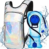 Hydration Backpack, Water Backpack with 2L Hydration Bladder, Rave Backpack Hydration Pack, Festival Essential for Raves, Hiking, Cycling, Climbing, Running, Outdoor, Camping and More