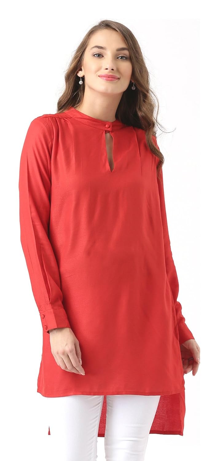 marie claire women's top (mc10276--xs, red, x-small)