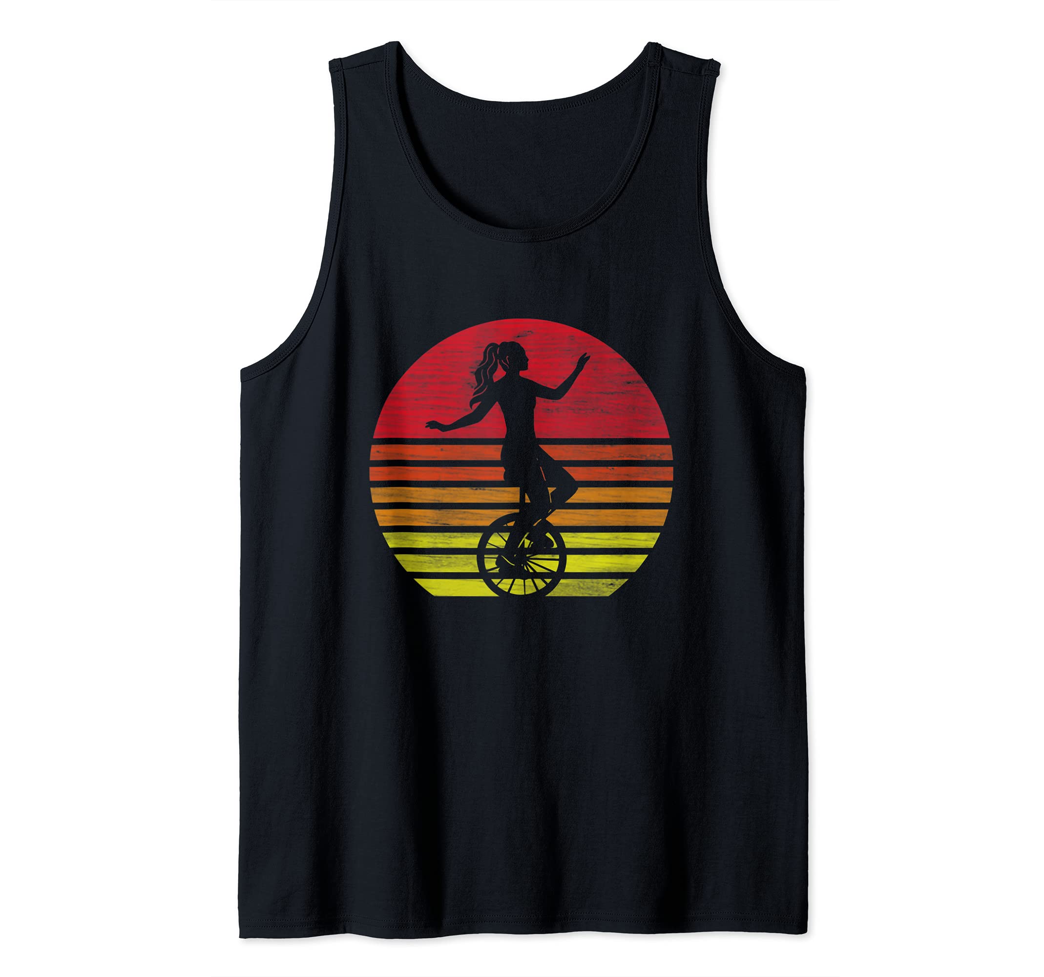 Retro Unicycle Girl Silhouette Tank Top