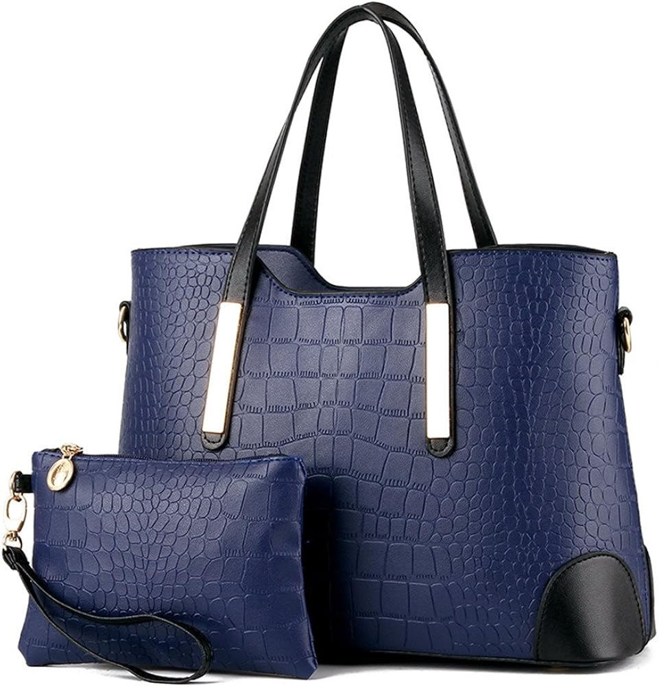 Pahajim PU leather women top handle satchel handbags tote purse Crocodile handbag