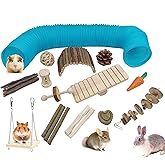 Hamster Toys Enrichment Cage Accessories,Guinea Pig Chew Toy,Sugar Glider Bridge Ladder Wheel Tunnel Hideout for Rat,Gerbil,B