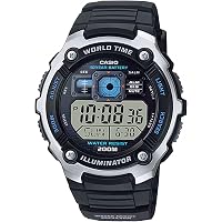 Casio Serie W217H | Orologio digitale da uomo | 50M WR | Cronometro 1/100 secondi | Retroilluminazione a LED | Timer conto alla rovescia | Cronografo 100 SEC | Allarme giornaliero | Segnale orario