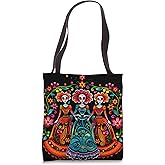 Day of the Dead Sugar Skull Three Women Mexican Festival Tote Bag