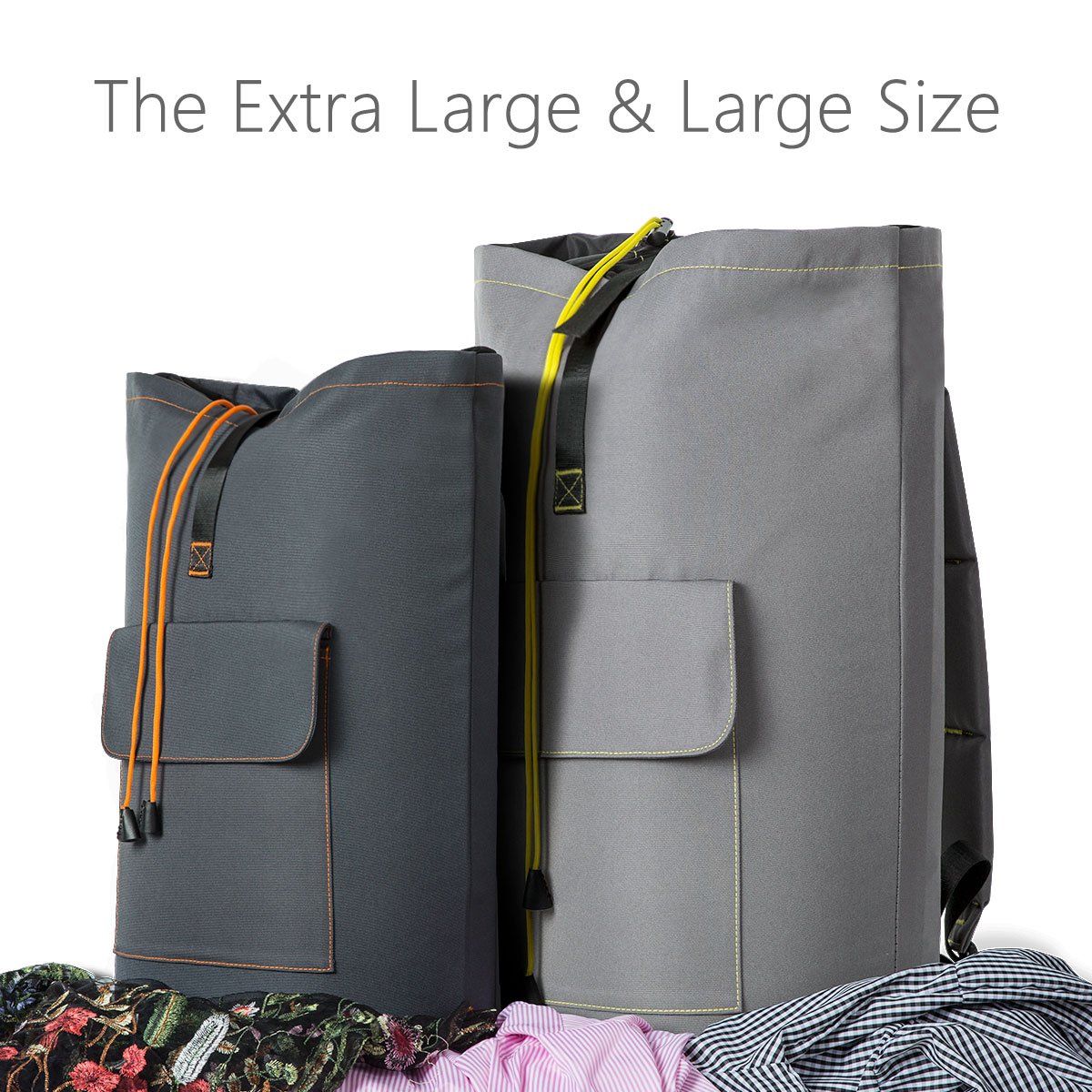 ZERO JET LAG Large Laundry Bag Laundry Hamper Travel Laundry Bag Hanging Waterproof Mesh Cover Durable Storage Bag Collage Dorm Sports (Dark Grey)