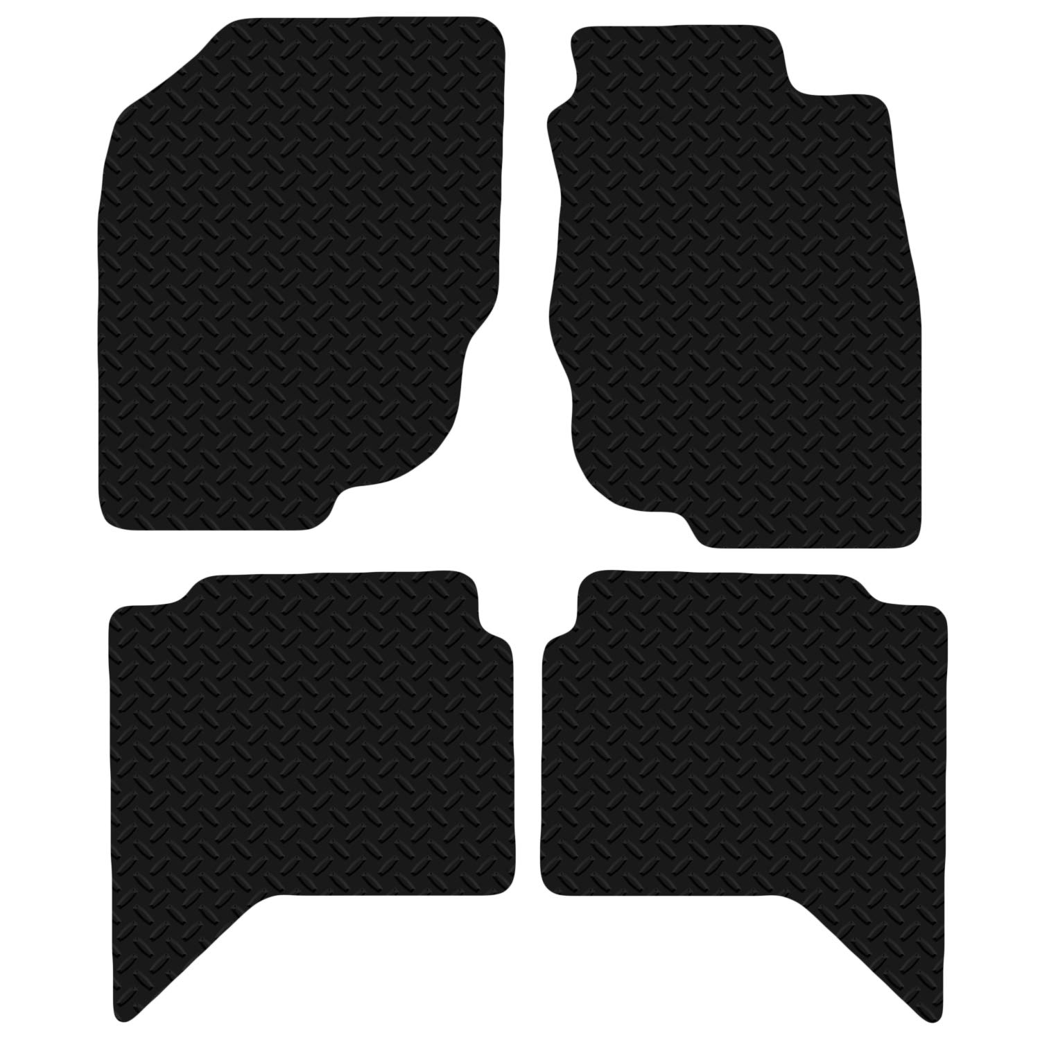 Carsio Car Mats For Toyota HI-LUX 2005-2011 (Double Cab) 3mm 4pc Set Tailored Fit Rubber Floor Mat Complete Accessory Black Custom Fitted - Anti-Slip Backing, Heavy Duty & Waterproof