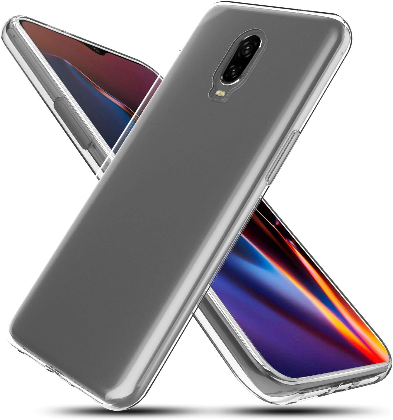 OnePlus 6T Case, CASEKEY [Slim&Thin] Shock-Absorption Bumper Anti-Scratch Soft Silicone Flexible Rubber Glossy TPU Clear Protective Cover Compatible with One Plus 6T,Clear