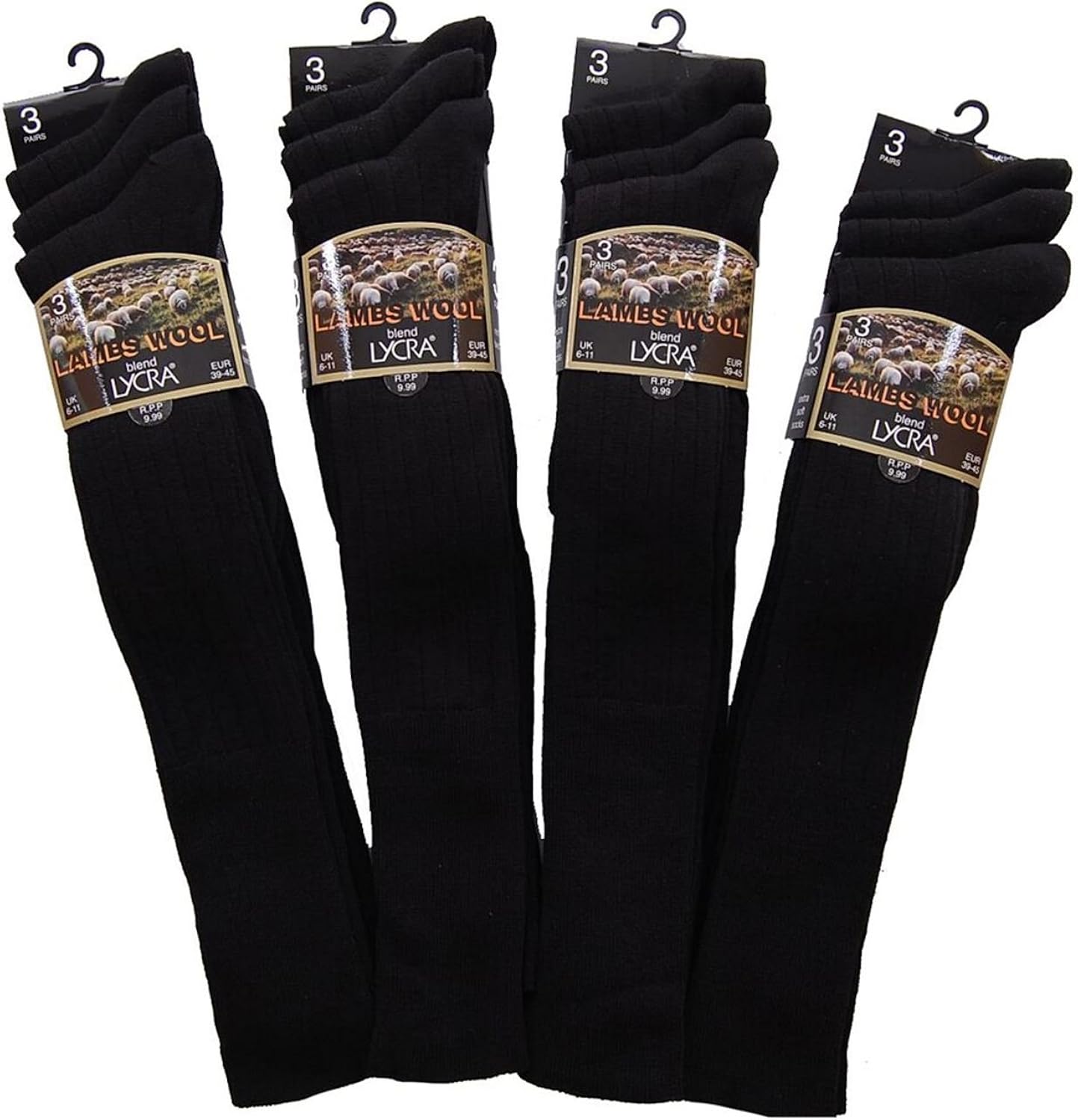 Gents Long Lambs Wool Blend Plain Socks Charcoal Grey 12 Pairs 611