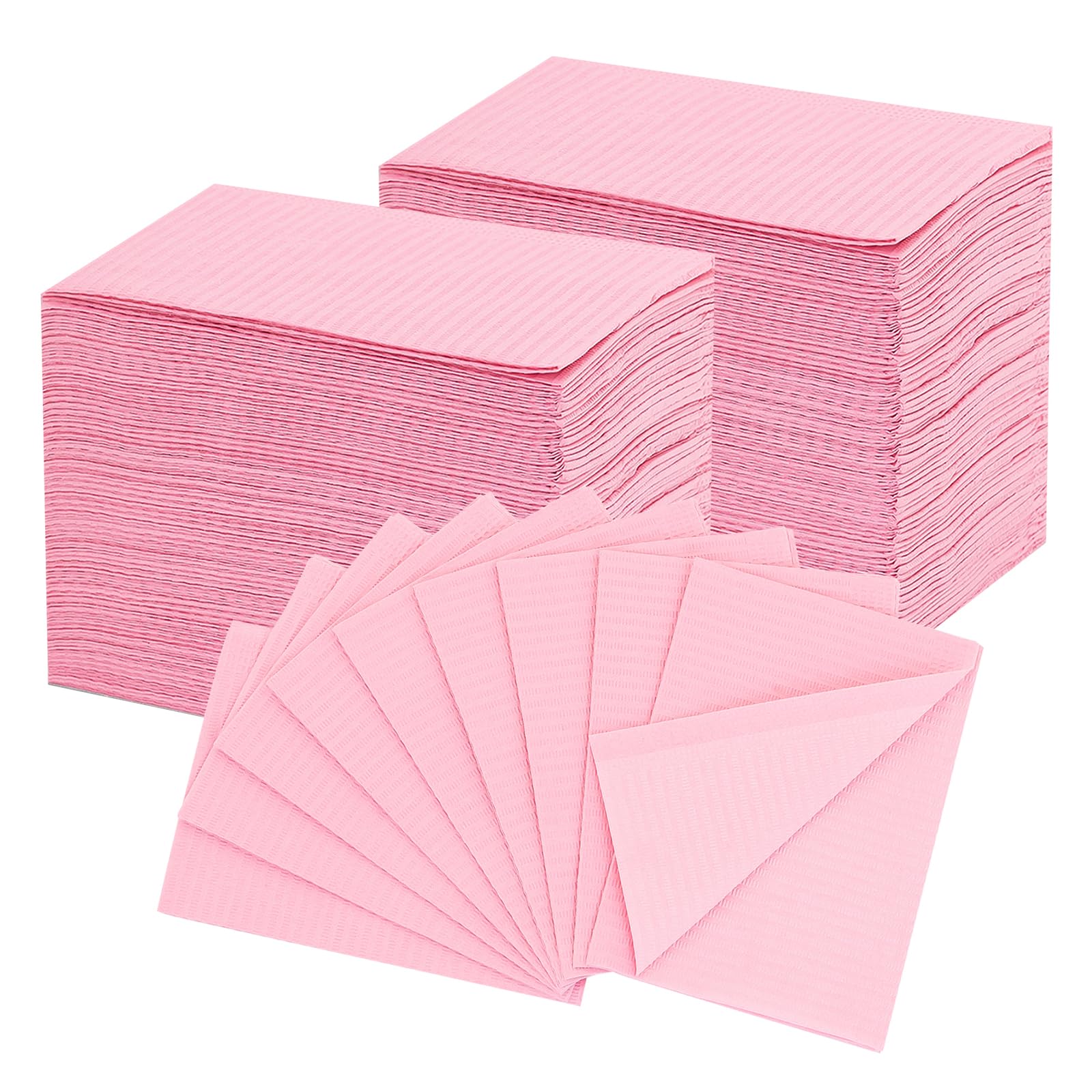 EZ TATTOO Dental Bibs Disposable 13"x18" - 250pcs 3 Ply Waterproof Tattoo Bibs Sheet for Nail Salon, Nail Tech Supplies and Lash Tech Must Haves for Tattoo Supplies and Dental Clinic (Pink)