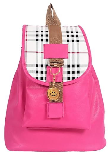 Beets Collection Shoulder Backpack for Women & Girls Bag (Dark Pink)