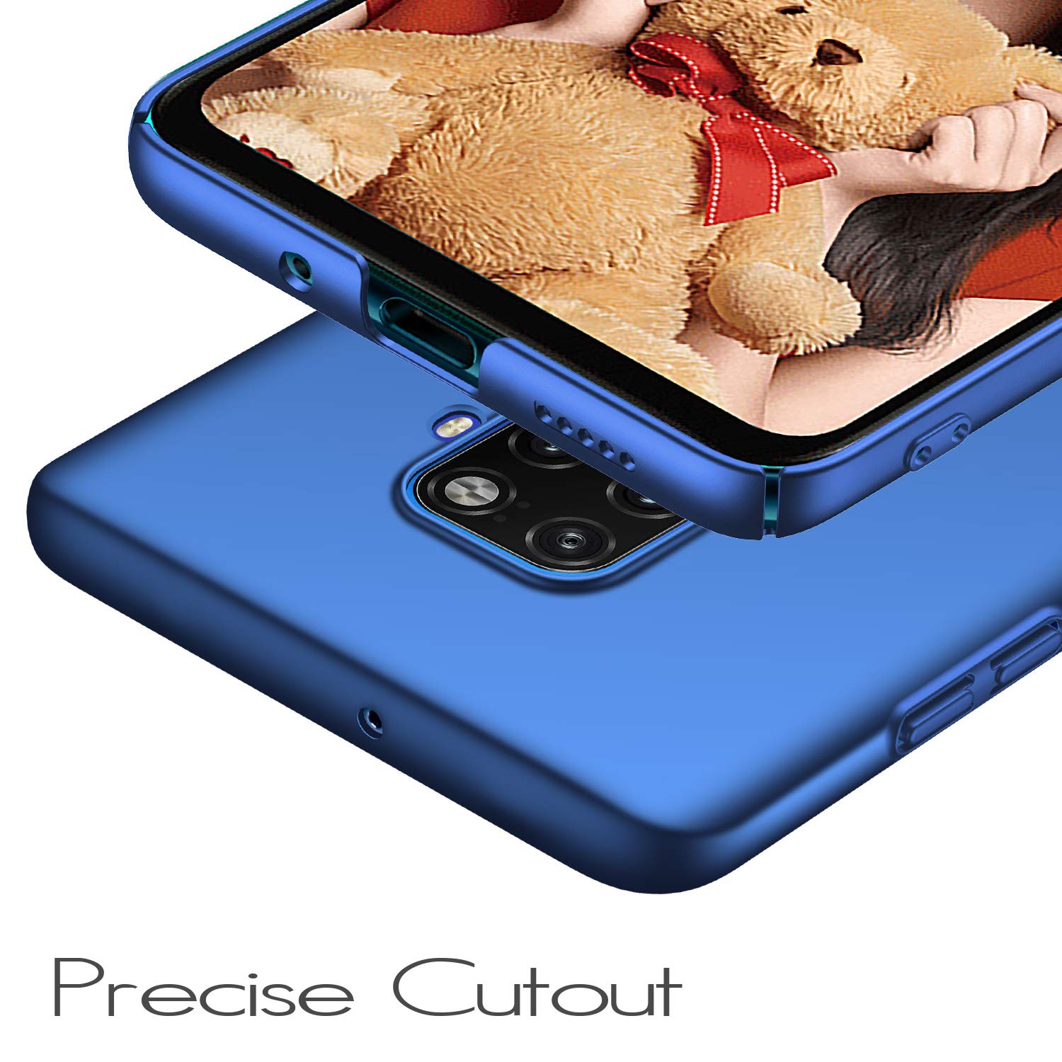 UCMDA Funda para Huawei Mate 30 Lite, Carcasa Huawei Mate 30 Lite con Protector de Pantalla, Fundas [Anti-Arañazo] Duro para Huawei Mate 30 Lite (Azul)