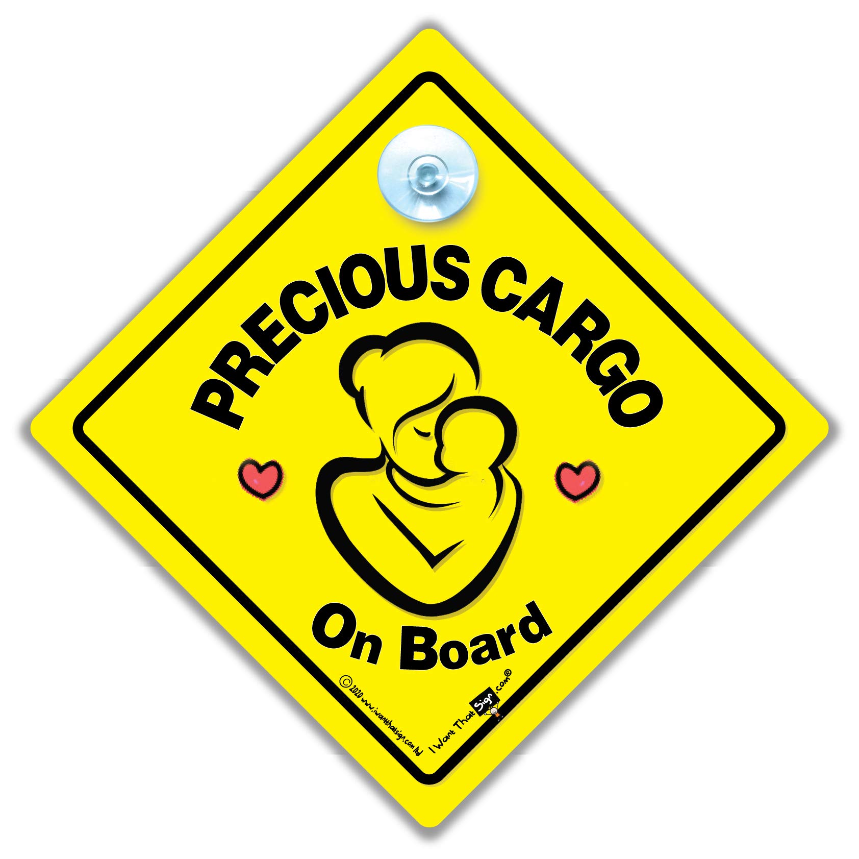 Precious Cargo On Board Car Sign Suction Cup Car Window Sign Baby On Board Sign for Mum & Baby