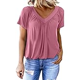 Dokotoo Women's Casual Summer T Shirts Short Sleeve V Neck Tops Tshirts
