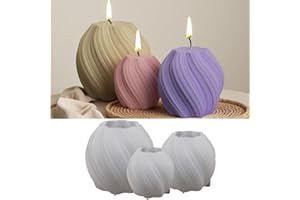 Baychon 3 Pack Silicone Candle Molds, 3D Wave Shape Candle Making Supplies