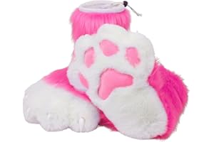 ZFKJERS Cosplay Animal Cat Plastic Claws for Fursuit Feet Paw Shoes Furry Paw Slippers Adults Costume Accessories Set