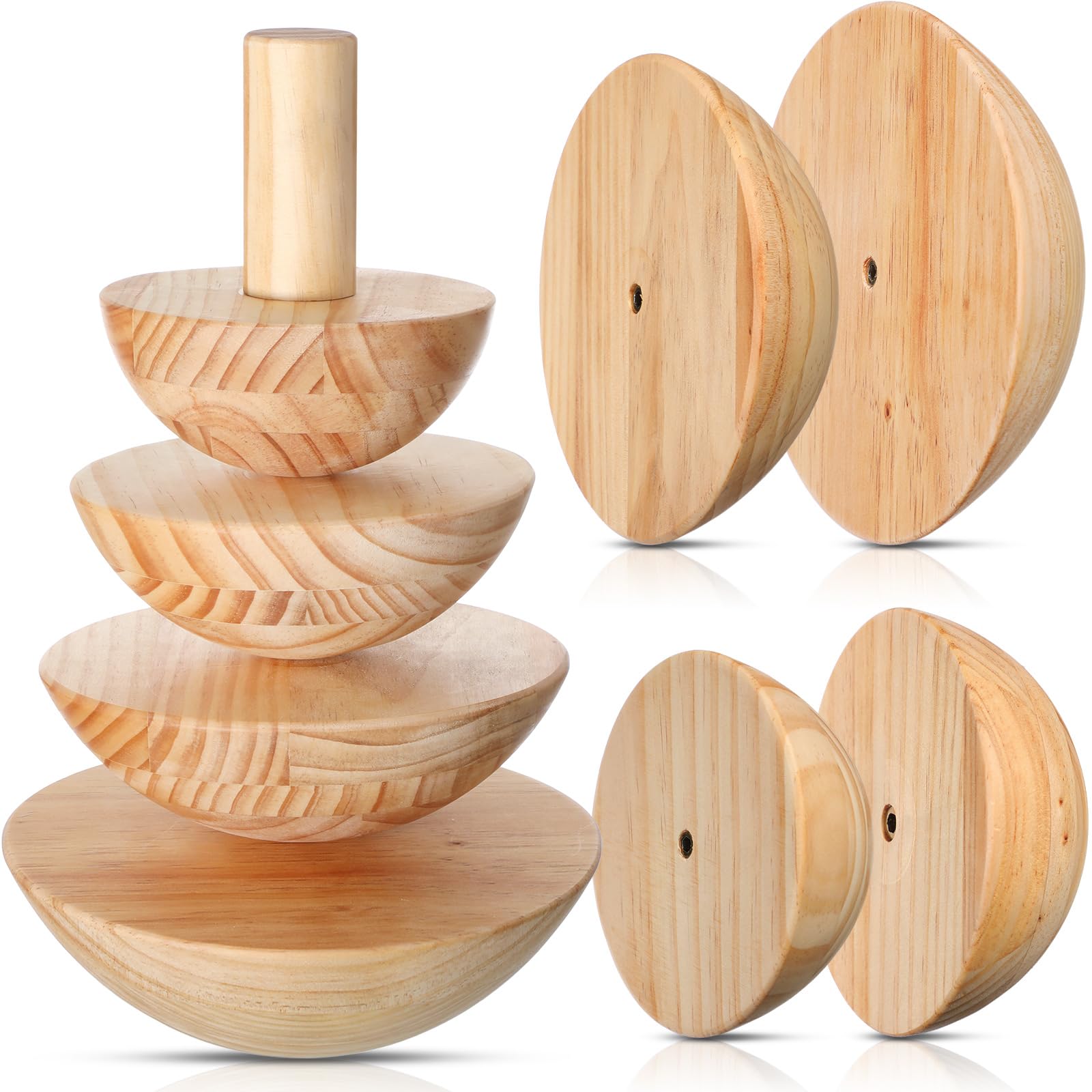 Photo 1 of DoubleFill 4 Pack Pottery Molds 5.5'' 6.5'' 7.5'' 8.5'' Thickness 2.5'' Plaster Molds Wood Pottery Tools with Handle for Ceramic Top Forms DIY Bowls Plate Dish Slump Press Art Making