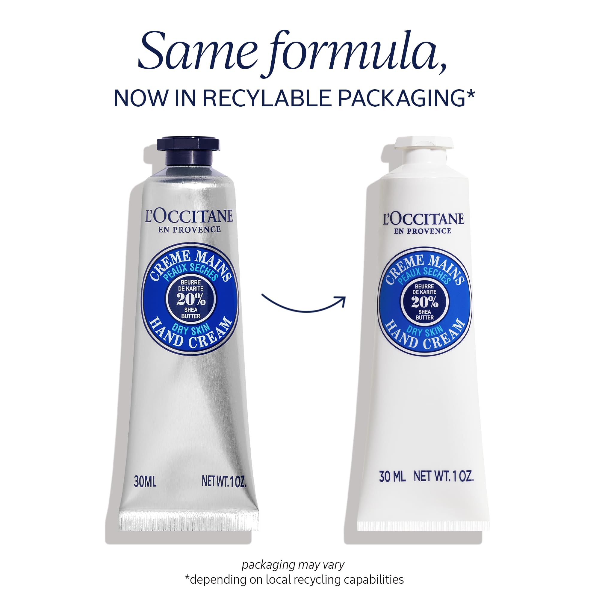 L'OCCITANE 20% Organic Shea Butter Hand Cream, Nourishes & Protects Dry Hands, Fast-Absorbing, Non-Greasy, Leaves Skin Moisturized & Soft, Vegan