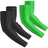 Rescoto 2 Pairs UV Protection Cooling Arm Sleeves Compression Sun Sleeves for Men Women Youth, Tattoo Cover Up, UPF 50