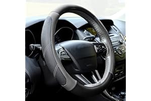 Didida Microfiber Leather Steering Wheel Cover Sporty Car Wheel Cover for Men and Women Universal 14 1/2 inch to 15 inch Breathable for Car Truck SUV Jeep Gray