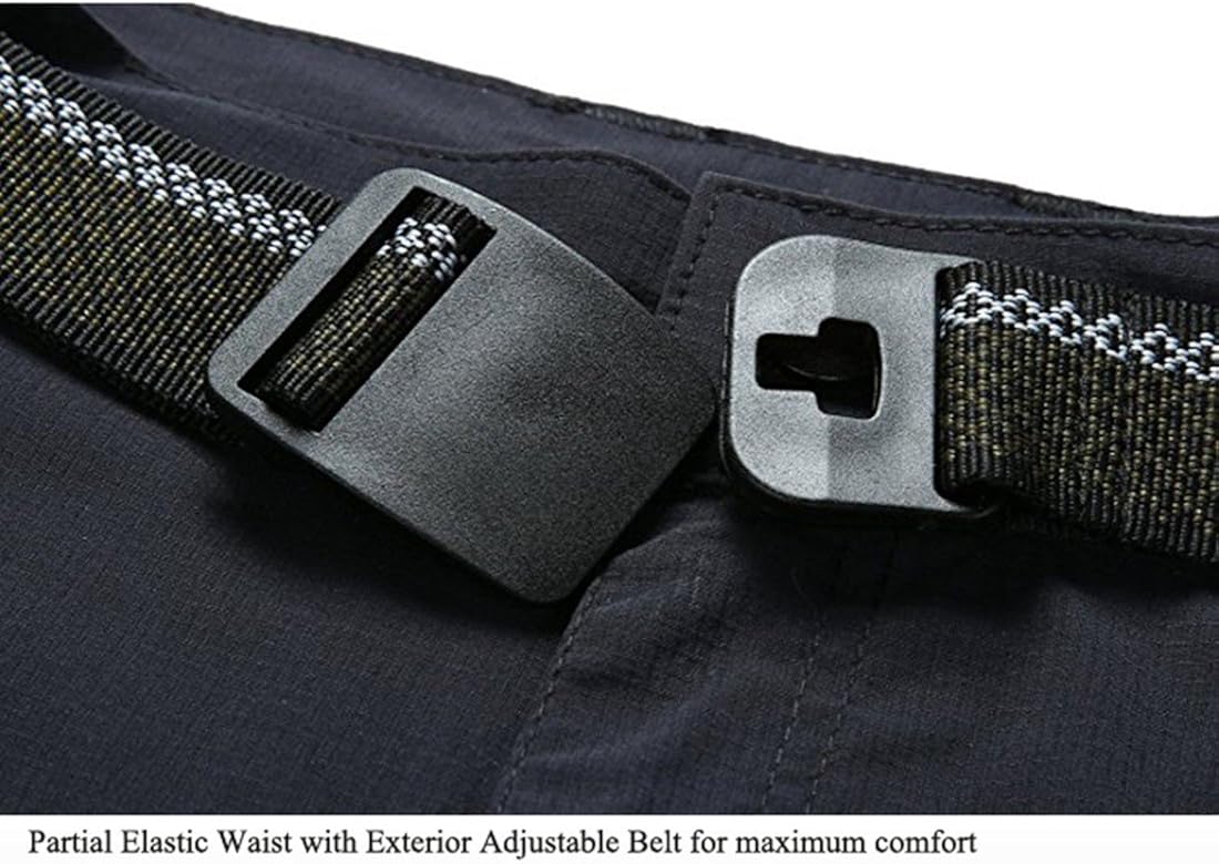 TBMPOY Men's Outdoor Quick-Dry Lightweight Waterproof Hiking Mountain Pants with Belt : Clothing