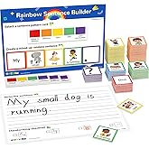 CHEFAN Sentence Building for Kids, Classroom Manipulatives, Speech Therapy | Color-coded grammar sentence strips help kids build and write full sentences for special education, classroom and homeschool.