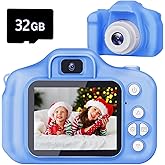 Tyseoome Kids Camera Toys Gifts Christmas Birthday Festival for Boys Age 3 4 5 6 7 8 9 10 Year Old Boy Toys HD Digital Video Toddler Camera with 32GB SD Card(Blue)