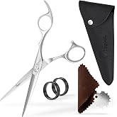 Fagaci Professional Hair Scissors 6" Sharp Blades, Hair Cutting Shears | Premium 440C steel, master sharpened to a razor edge for fine, precise cuts, For salon and home use, Case and cloth included