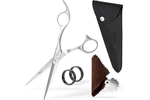Fagaci Professional Hair Scissors 6" - Extremely Sharp Blades, Fine Cutting Shears Set for Men and Women, Barber Scissors Kit