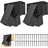 SELEWARE Heavy-Duty Swing Set Brackets – A-Frame Swing Set Hardware Kit with Mounting Hardware, Fits 4 (4x4) Legs and 1 (4x6) Beam – DIY End Brackets for Backyard Swings