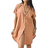 AUZURE Women Swimsuit Coverup Shirts Button Down Bathing Suit Cover Up Beachwear Blouse Dresses Top for Poolside Beach Travel