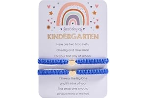 Gracayfr First Day Of Kindergarten Pre K School Mommy And Me Bracelets Gifts, Back To School String Matching Bracelet Set For Mom Daughter Son