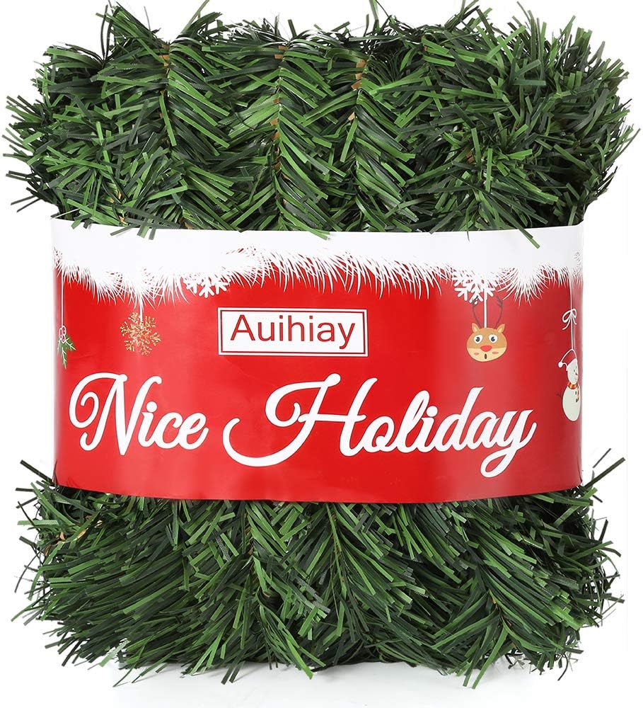 Wreaths, Garlands & Swags - Auihiay 108 Feet Christmas Garland Decoration Artificial Pine Garland Green Holiday Garland for Outdoor or Indoor Christmas Holiday Wedding Party Decorations