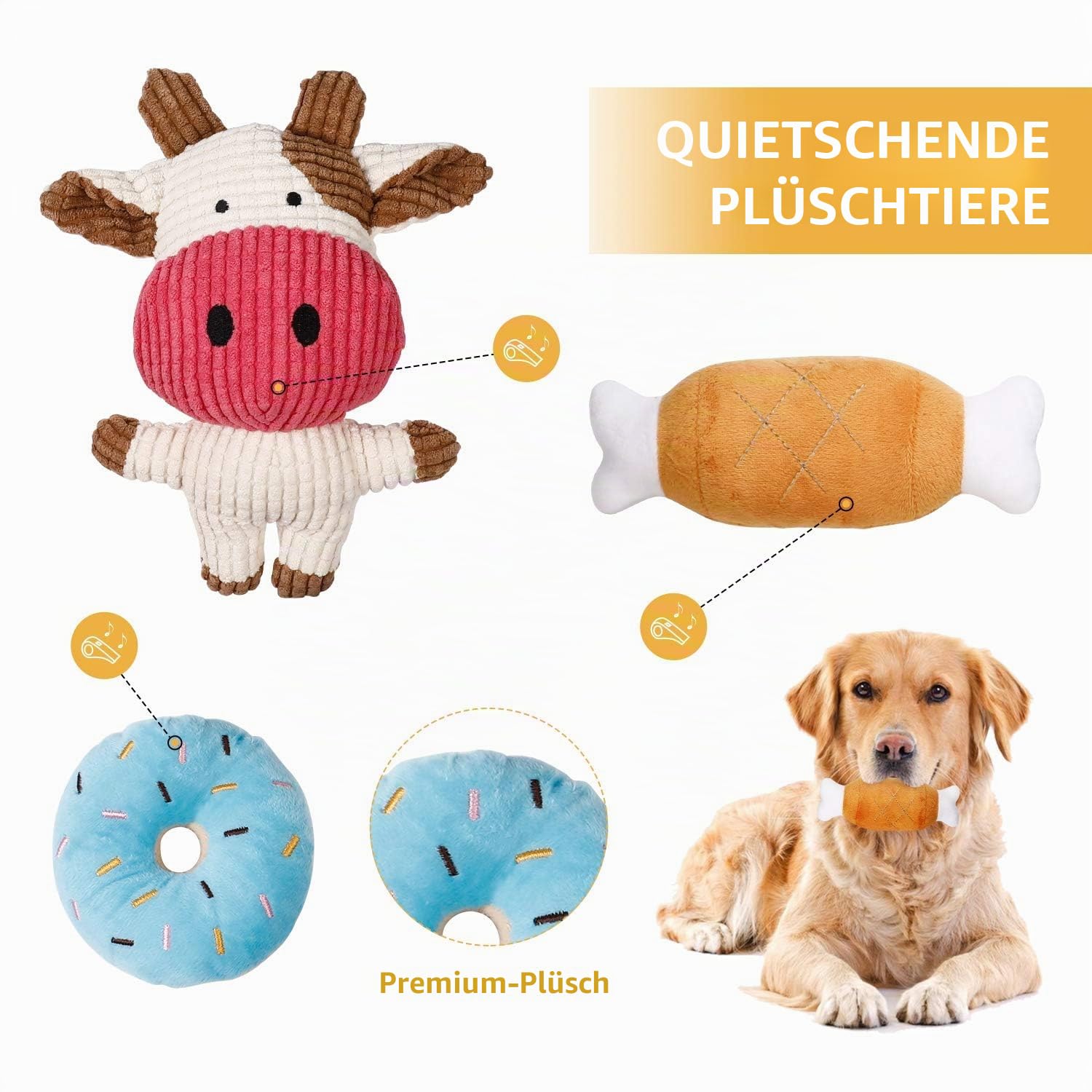 Toozey Hundespielzeug Kleine Hunde - 7 Stück Welpenspielzeug - Langlebiges Kauspielzeug und Quietschspielzeug Intelligenz - Naturbaumwolle und Ungiftig 3