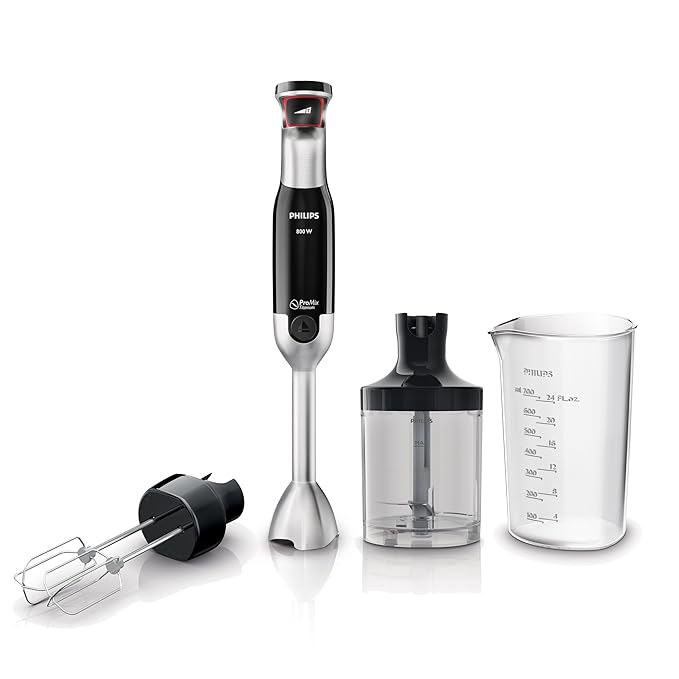 Philips HR1674/90 Speed Touch 2-in-1 Stabmixer (800 Watt) schwarz/rot