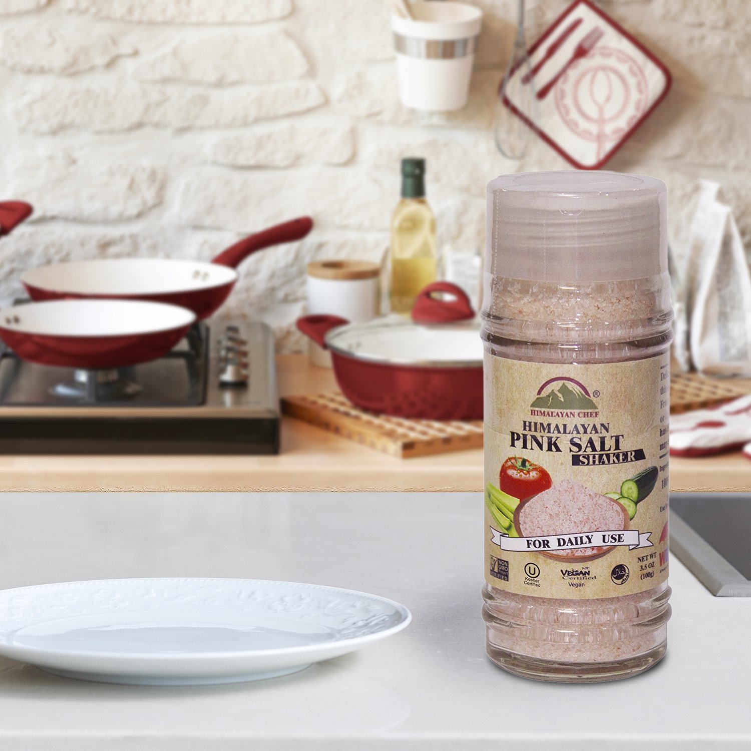 Himalayan Chef Pink Salt Shaker, 3.5 Ounce Fine Grains: Prime Pantry