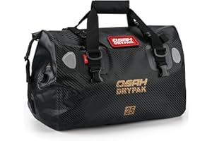 OSAH DRYPAK Waterproof Duffel Bag - Motorcycle Dry Bag Tail Bag with Large Storage Space, Waterproof Luggage Duffle Bags with Outer Mesh Zipper Pocket for Camping, Kayaking, Fishing & Traveling