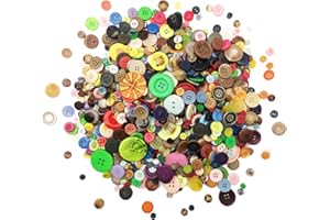 Alfykym 600-700Pcs Multicolor Buttons for Crafts Bulk Multicolor Craft Buttons Assorted Size for Sewing DIY Crafts Decoration